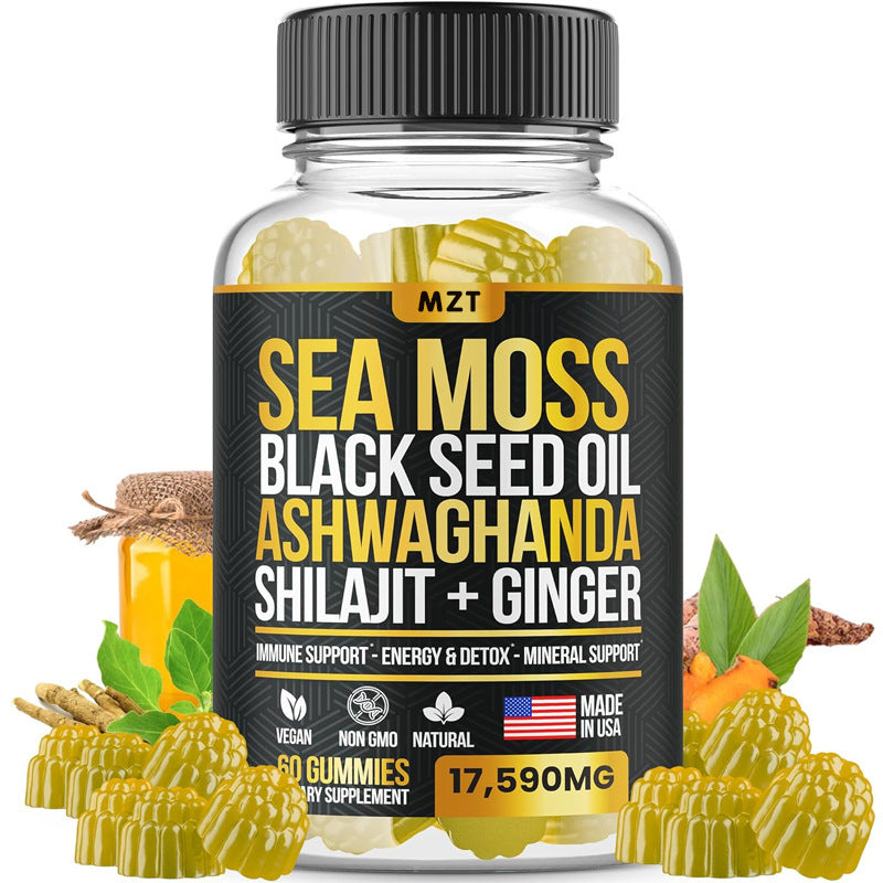 Empower Your Wellness with 13-in-1 Seamoss, Blackseed Oil, Ashwagandha, and Turmeric Gummies