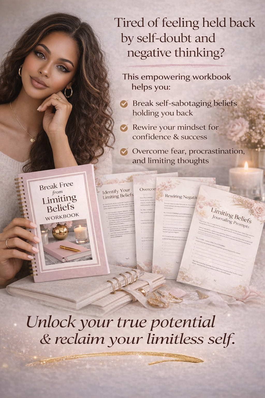 Break Free from Limiting Beliefs Workbook for Women | Mindset Reset & Confidence Builder