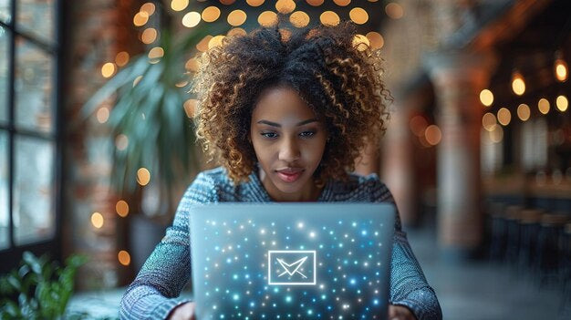 A woman on a laptop using ChatGPT 