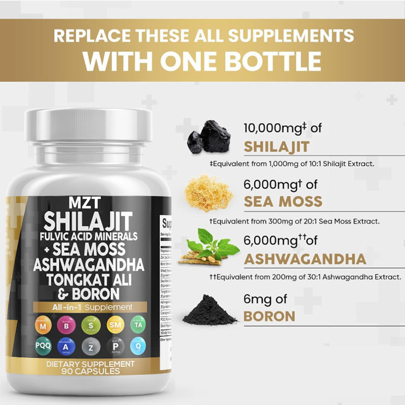 All-in-One Shilajit, Sea Moss & Ashwagandha Multivitamin – Ultimate Women’s Wellness Formula