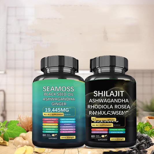 Capsule Combination Suit: All-in-One Superfood Veggie Capsules – Sea Moss, Black Seed Oil, Ashwagandha & More for Optimal Wellness