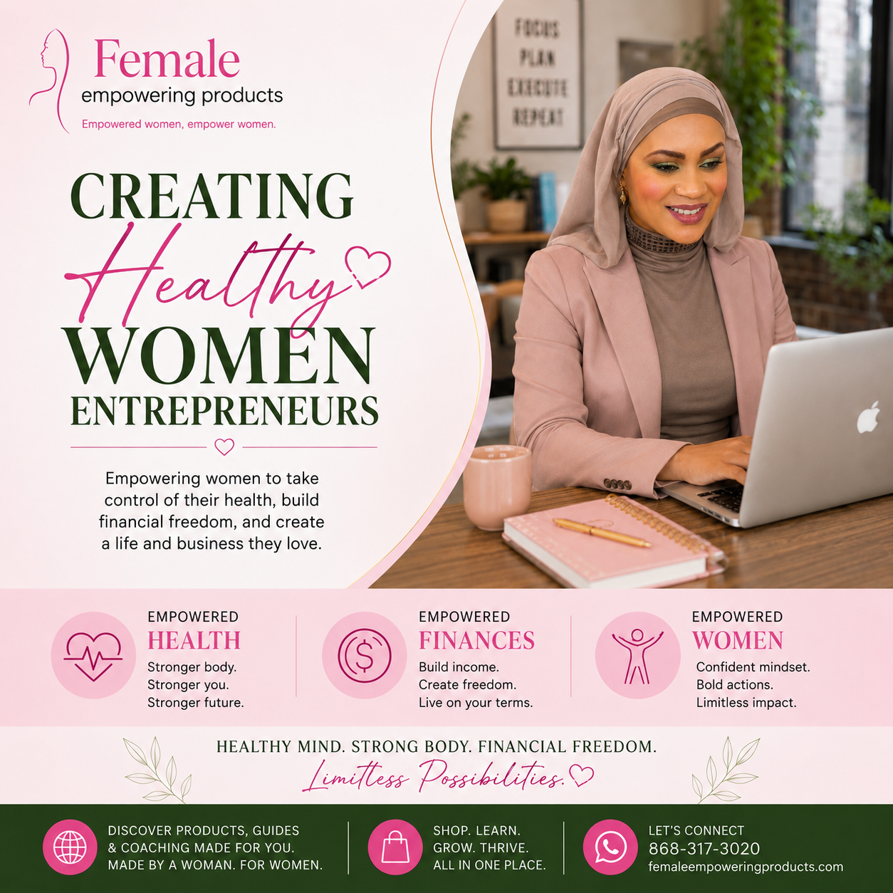 Woman on laptop providing health coaching services to  empower women entrepreneurs