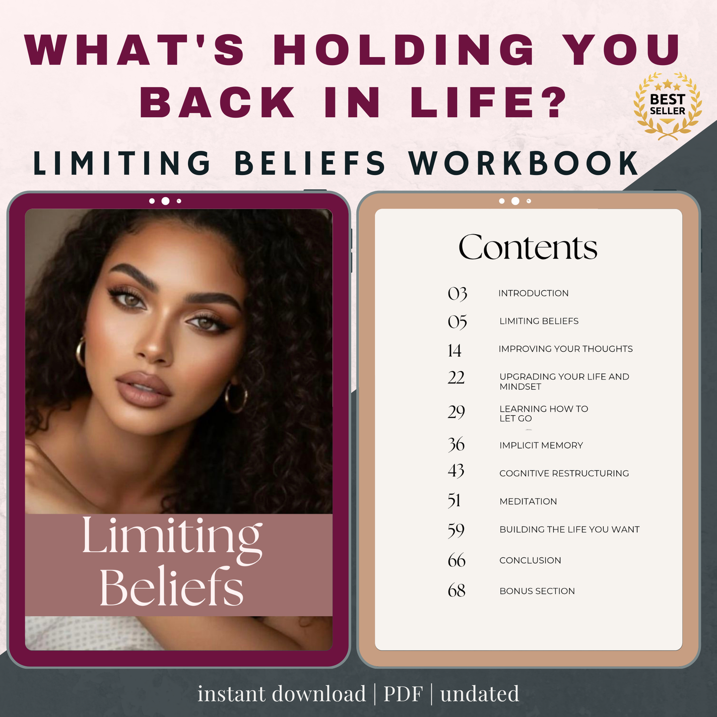 Break Free from Limiting Beliefs Workbook for Women | Mindset Reset & Confidence Builder