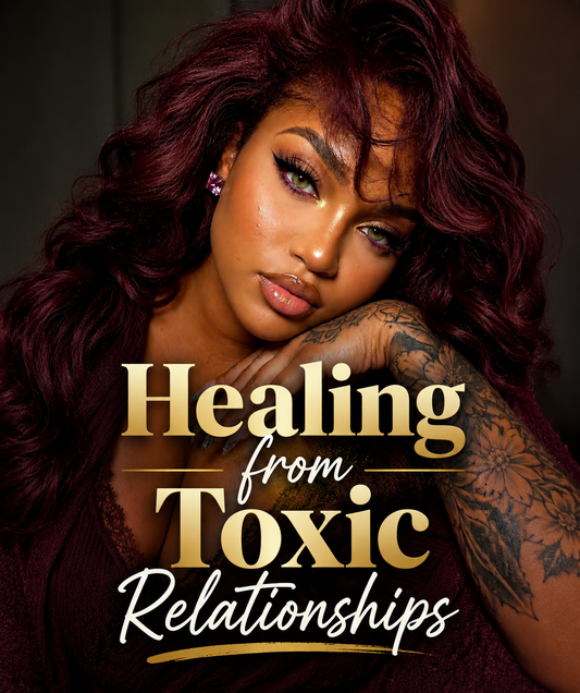 Woman on healing journey for female entrepreneus 'Healing from Toxic Relationships workbook." Digital download.