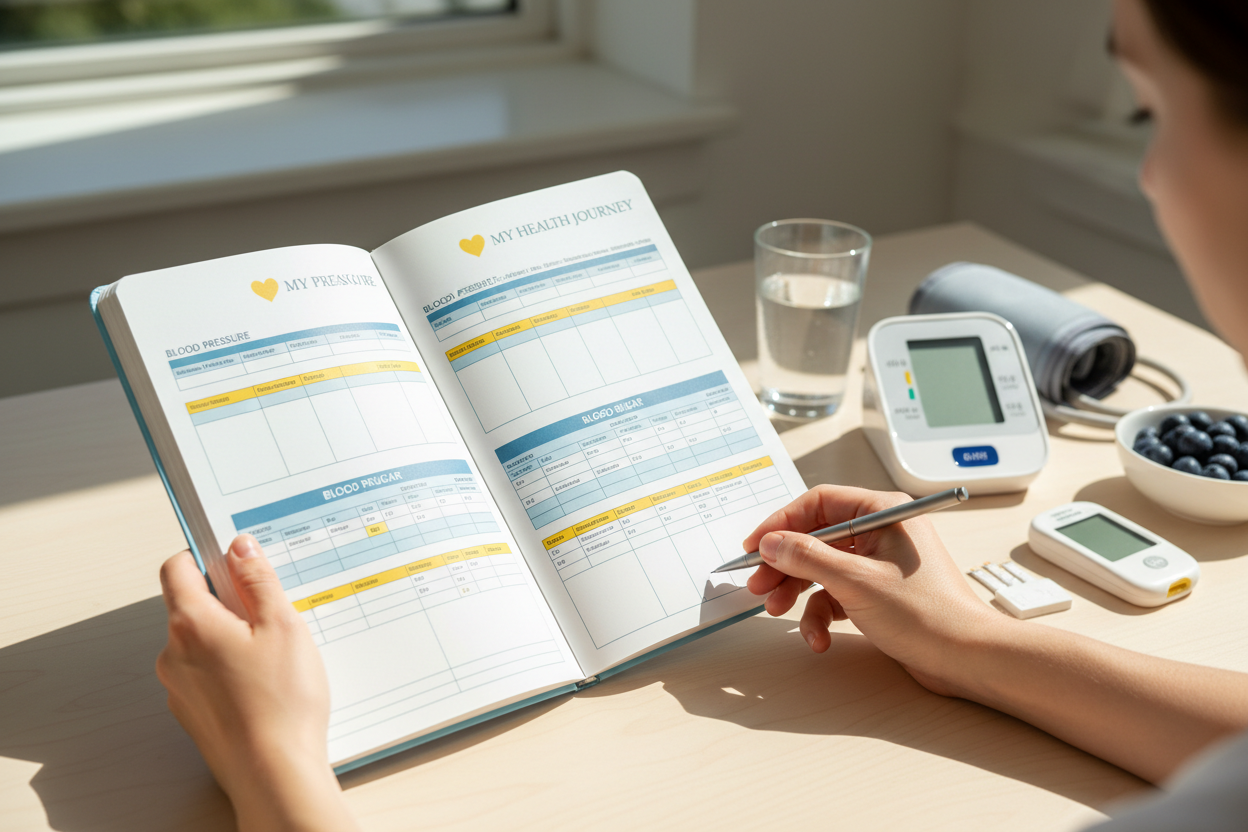 Blood Pressure & Blood sugar Logbook-Daily Health Tracker for Diabetes & Hypertension