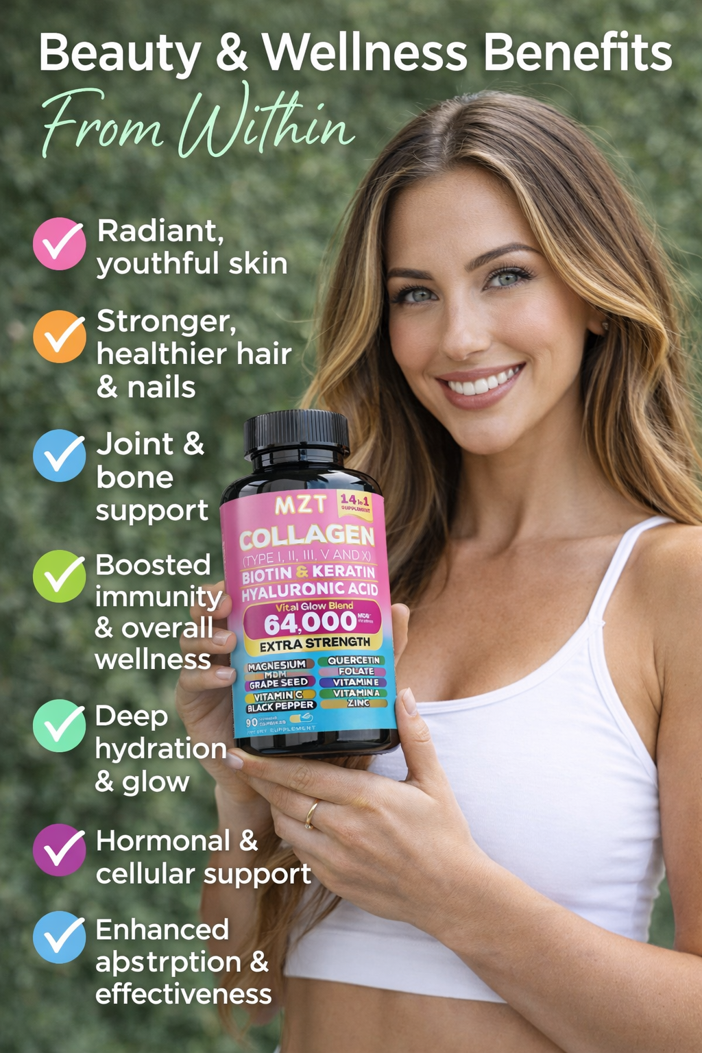 Collagen Capsules for Women- Skin Elasticity & Healthglow Support