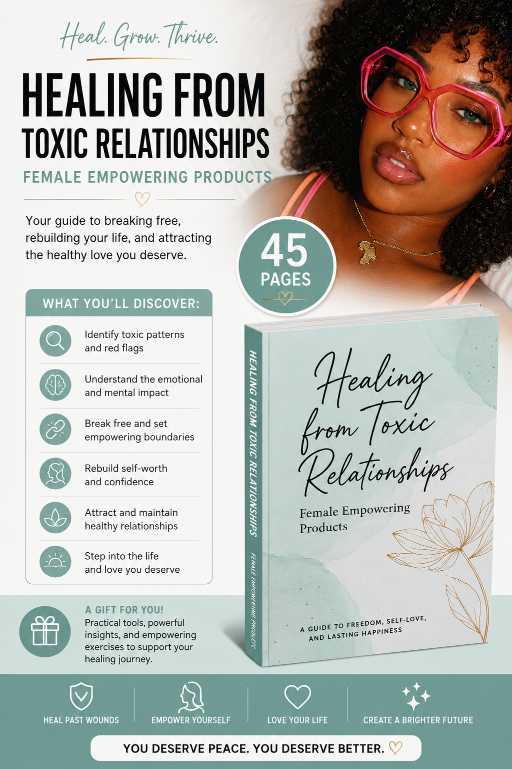Healing From Toxic Relationships Workbook | Reclaim Your Confidence & Inner Peace